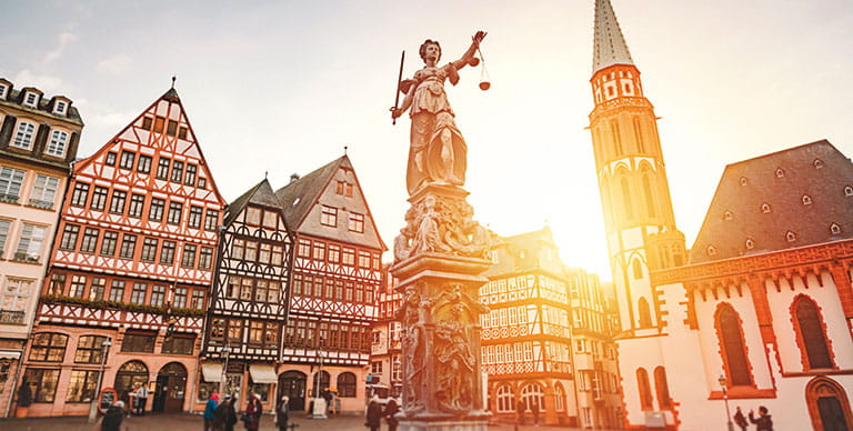 Frankfurt at sunset